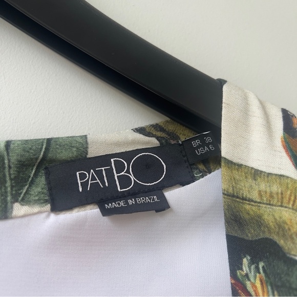 PatBo Hi-Lo Tropical Romper Dress - Size 6 - White and Green - Picture 10 of 14